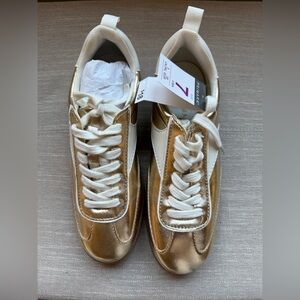 Primark Gold and White Women's Sneakers